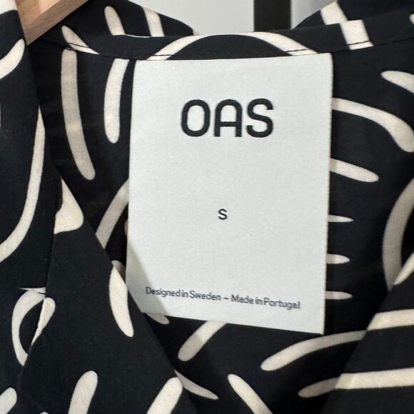 OAS Tar Lorenzo Viscose Patterned Button-Up Short Sleeve Shirt S NEW Oversized - Picture 6 of 7